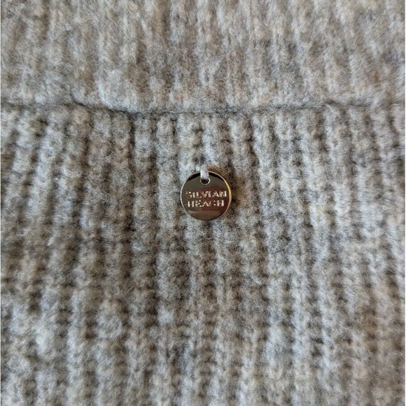 Sylvian Heach Long Sleeve High‎ Low Hem Cropped Sweater Medium Heathered Gray - Picture 4 of 8